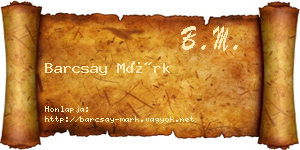 Barcsay Márk névjegykártya
