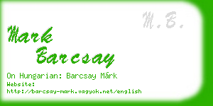 mark barcsay business card